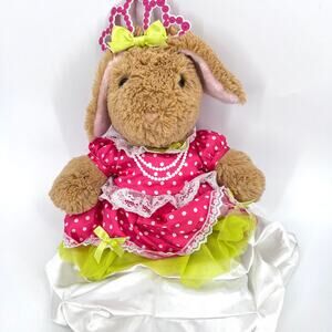 Build A Bear Floppy Ear Bunny with Outfits Tiara Preowned